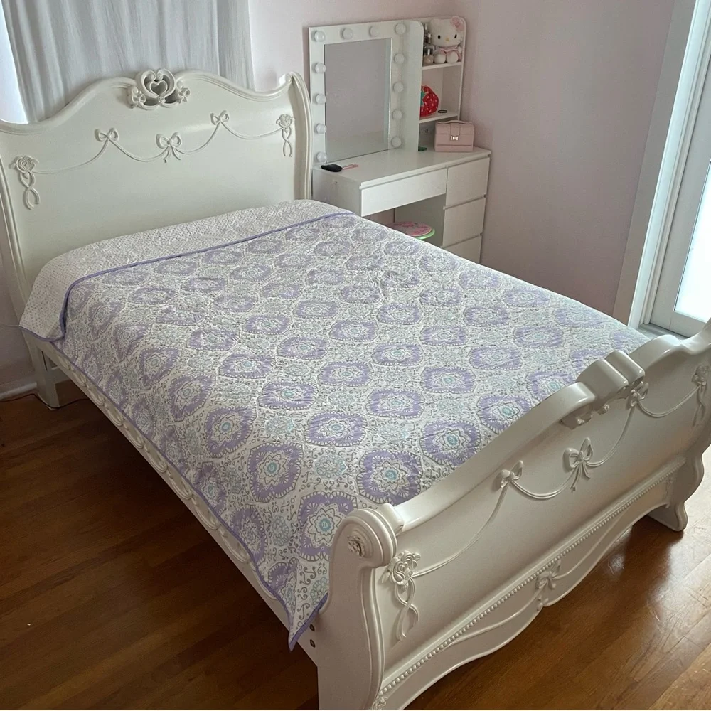Pottery Barn Kids Lavender Dots and White Quilt and Sham Set